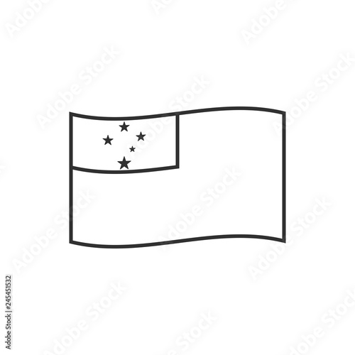 Samoa flag icon in black outline flat design. Independence day or National day holiday concept. photo