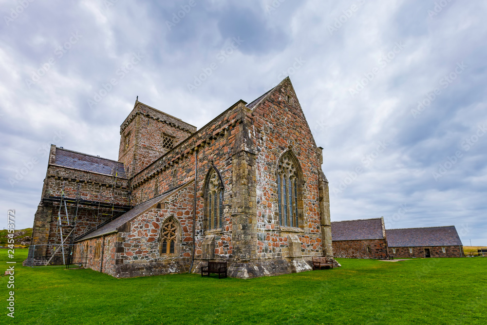Iona Abbey Exterior on a Cloudy Day