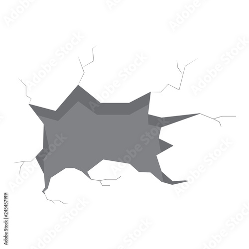 Isolated wall crack image. Vector illustration design