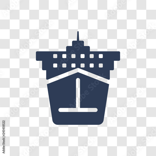 Cargo Ship Front View icon vector