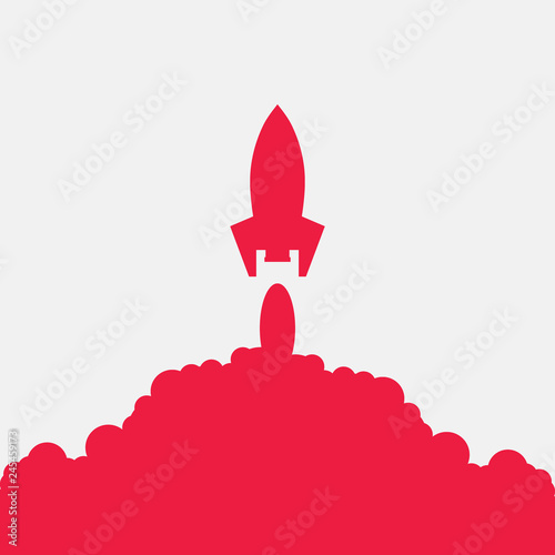 Rocket Paper Art Vector and illustration flying rocket.Space travel to the moon.Space rocket launch.Project start up Solar System and text space