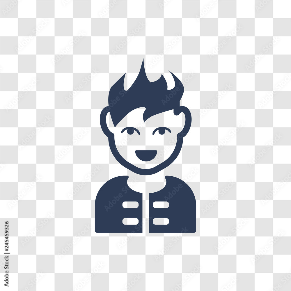 Fotografie Man face with spiky hair icon vector