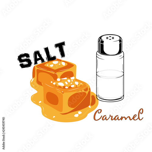  Salted caramel, clipart, vector illustration