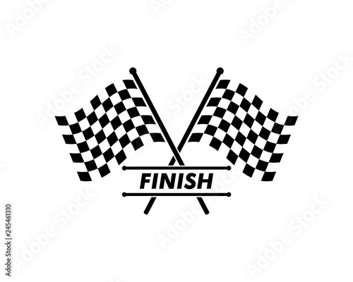 racing flag icon of automotif illustration vecto