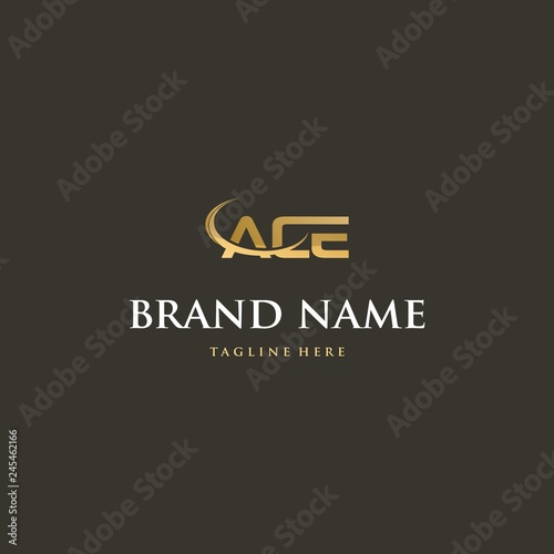 Letter ACE Gold Abstract Simple Creative Business Creative Logo