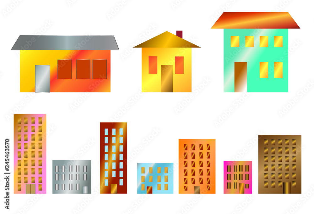 City buildings - gradient
