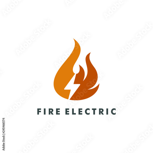Fire electric logo template vector illustration