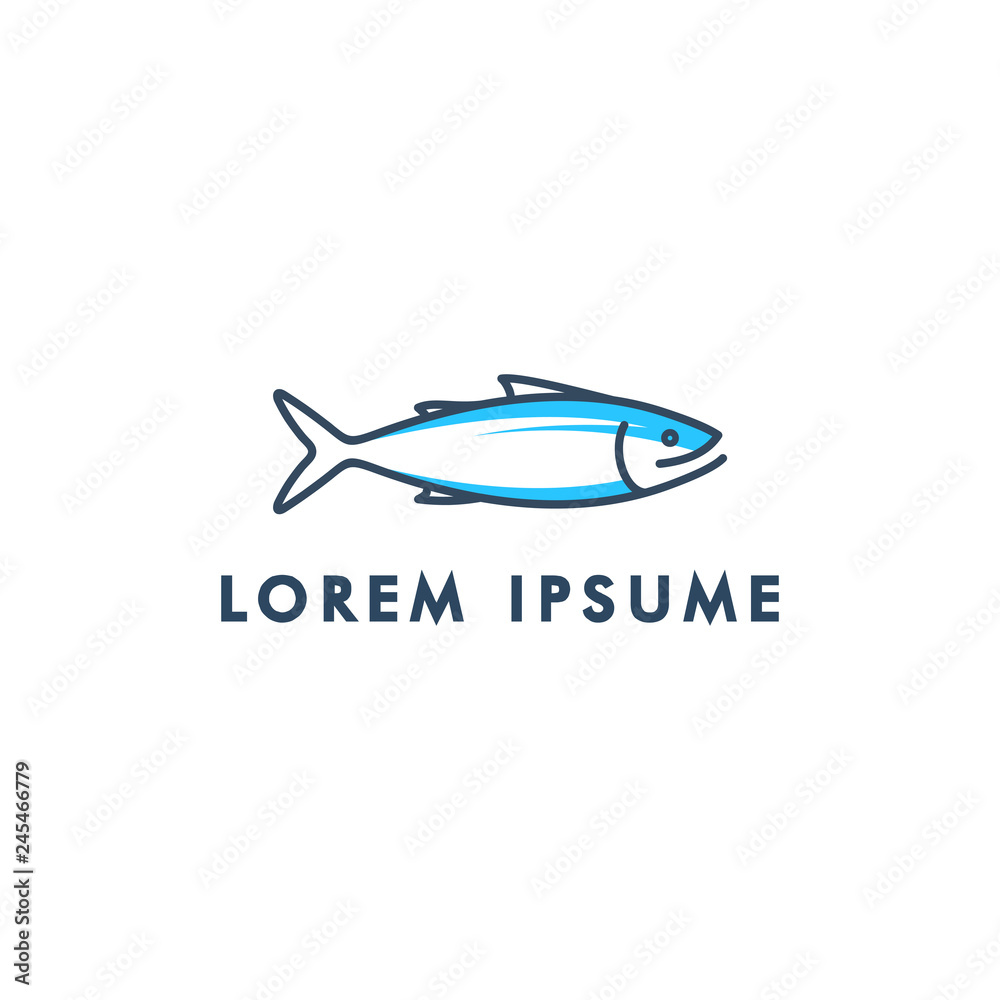 Fish  icon symbol design template vector illustration