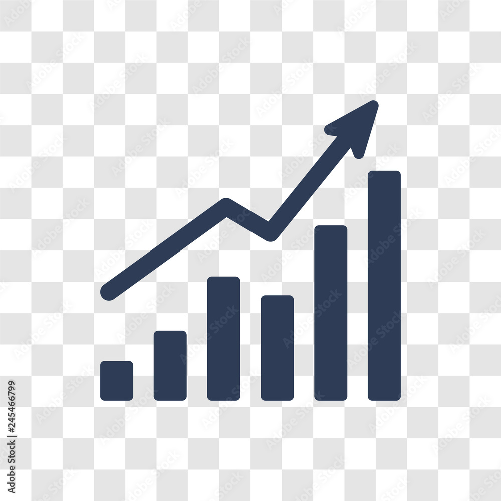 Increasing stocks icon vector Stock Vector