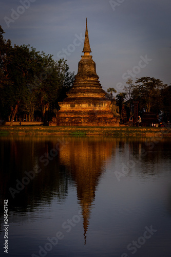 Temple complex in Sukothai, Thailand.