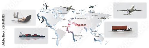 Transportation, import-export, logistic, shipping business management