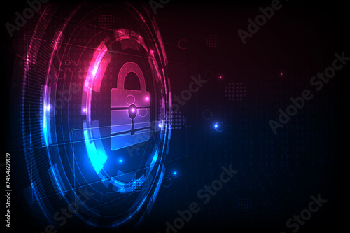 Technology security concept. Modern safety digital background. Protection system.vector illustation
