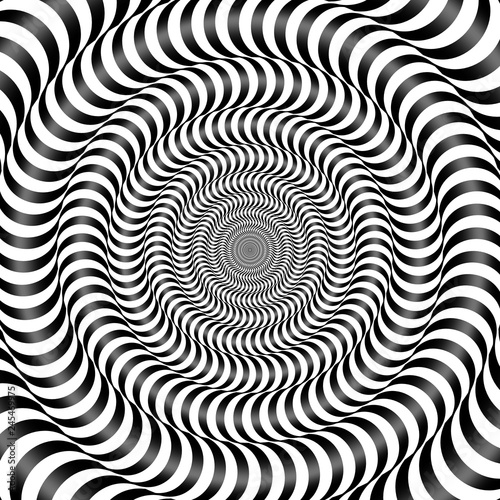 Psychedelic optical spin illusion background.