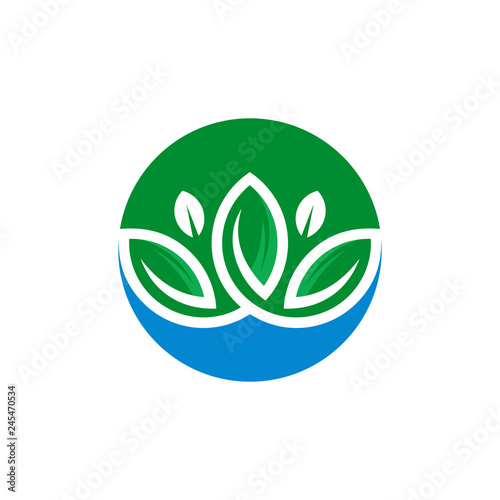 Natural eco leaf icon, Abstrac flower symbol design vector illustration