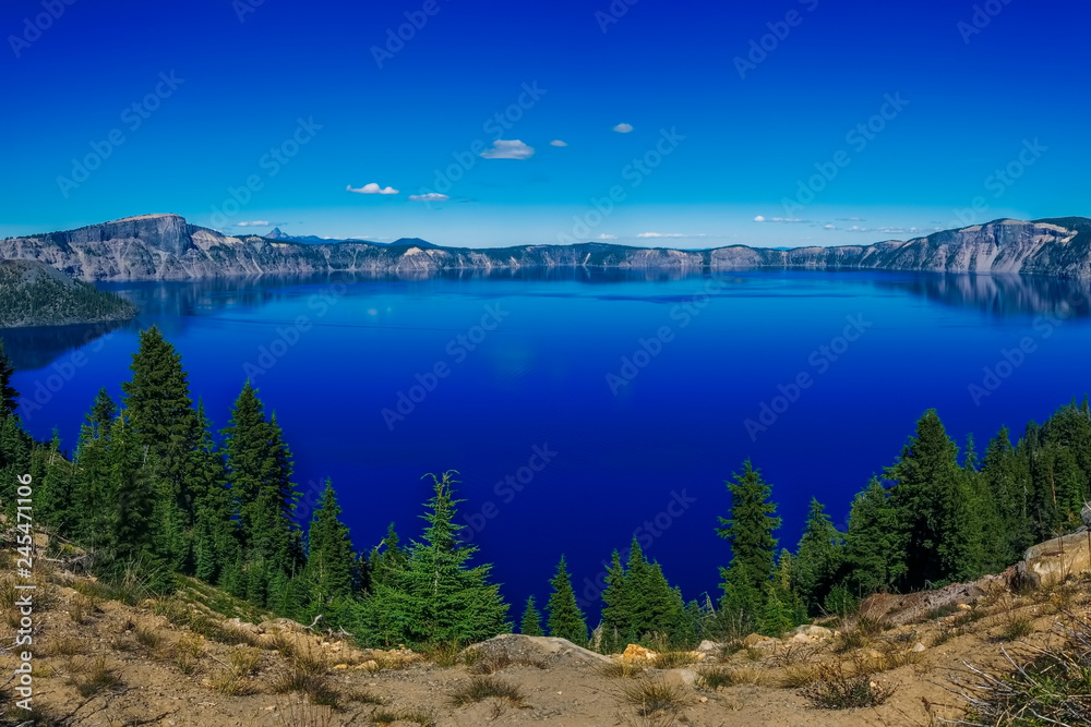 Deep blue waters of Crater Lake