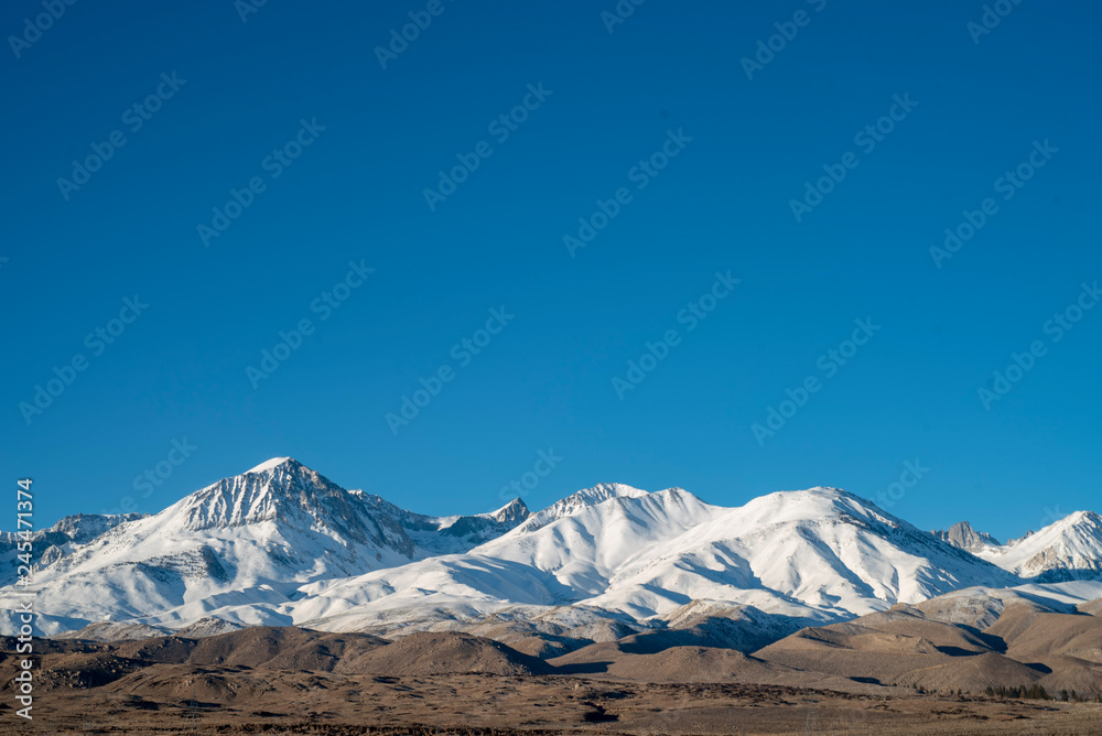 snowy mountains in the Eastern Sierra Nevadas, California, USA