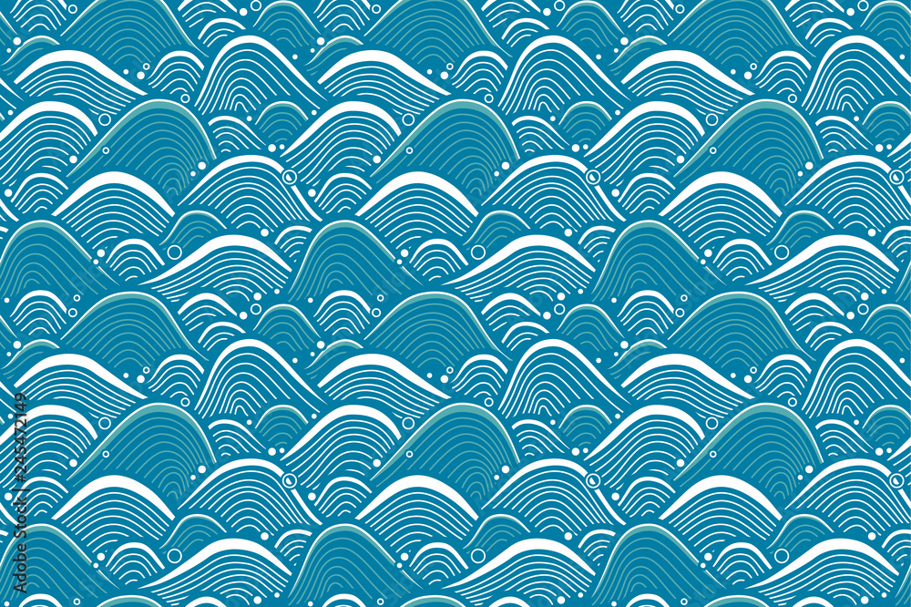和風模様 変わり青海波パターンbg Stock Vector Adobe Stock