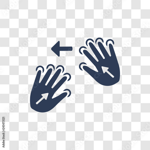 Push all fingers to twist left icon vector