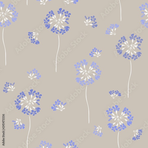 Seamless pattern with onion inflorescences. Hand-drawn vector illustration.