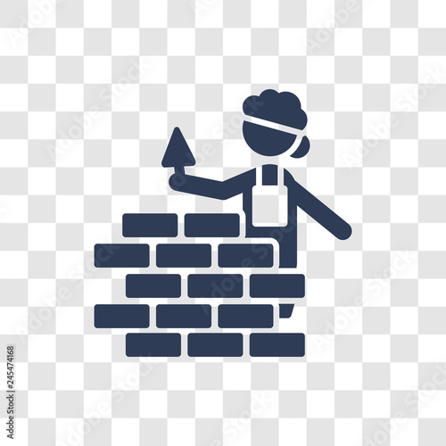 Woman Building a Wall icon vector