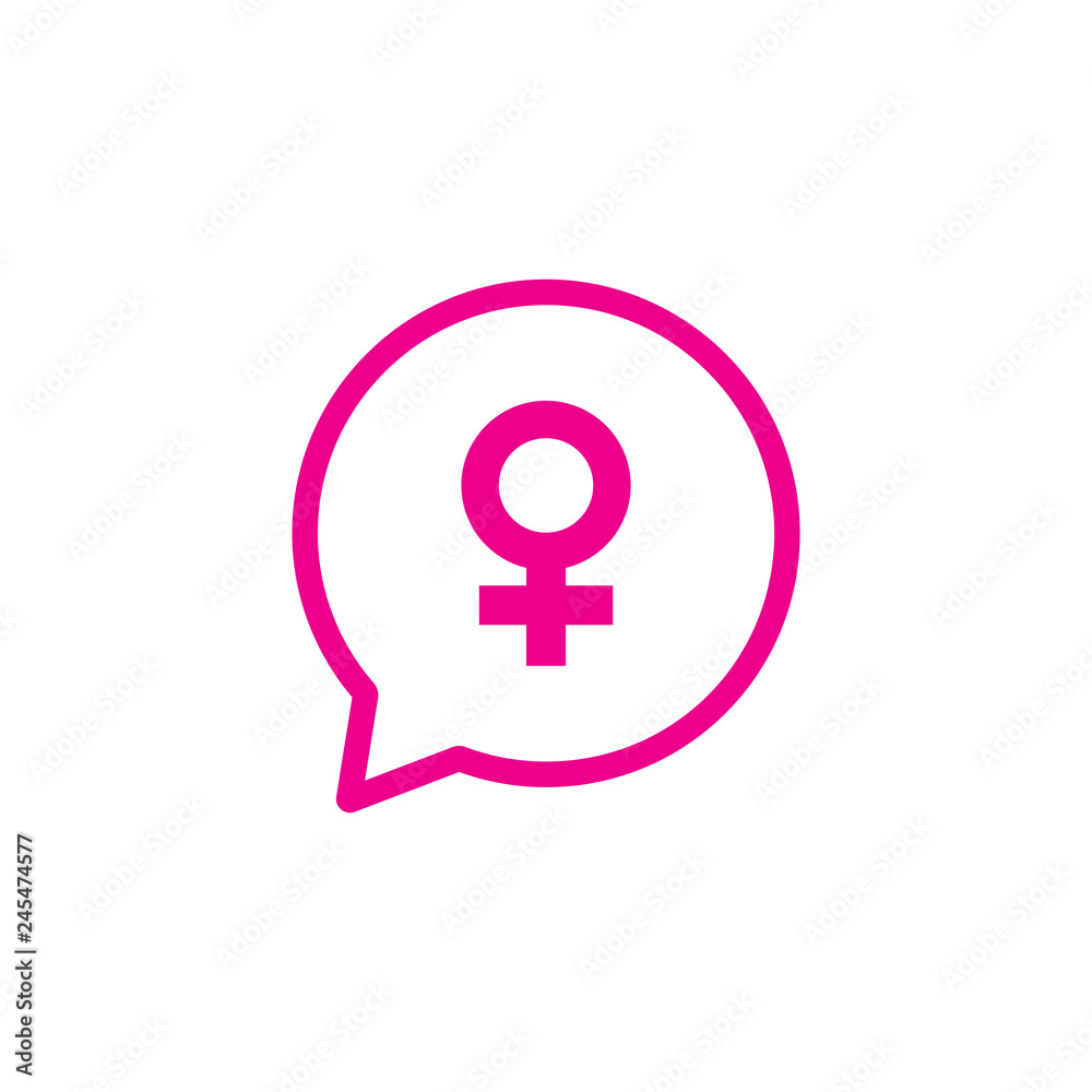 female symbol with bubble talk female symbol with bubble talk