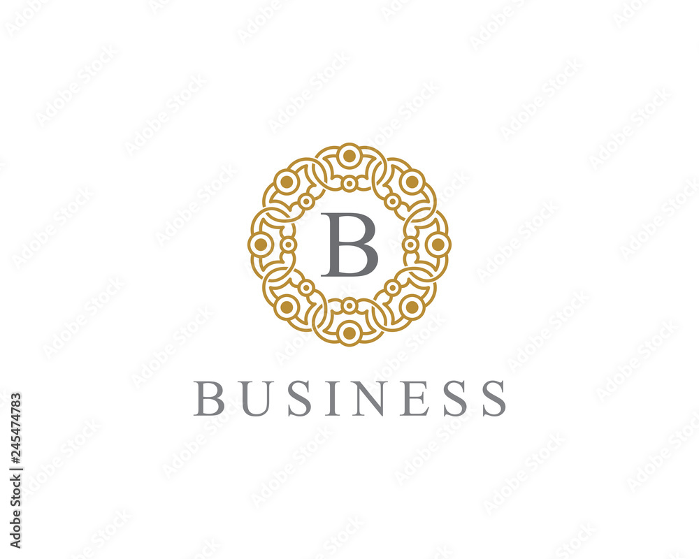 Fototapeta premium Abstract Ornament Outline Frame Logo Icon 001