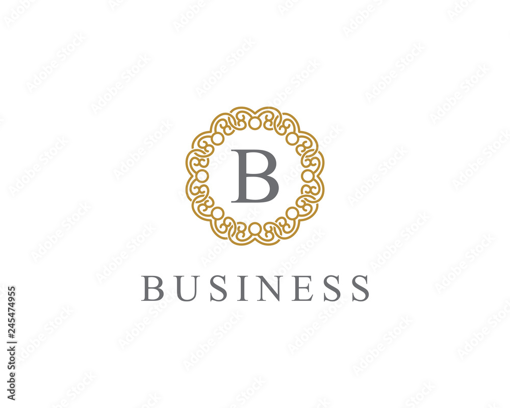 Naklejka premium Abstract Ornament Outline Frame Logo Icon 010