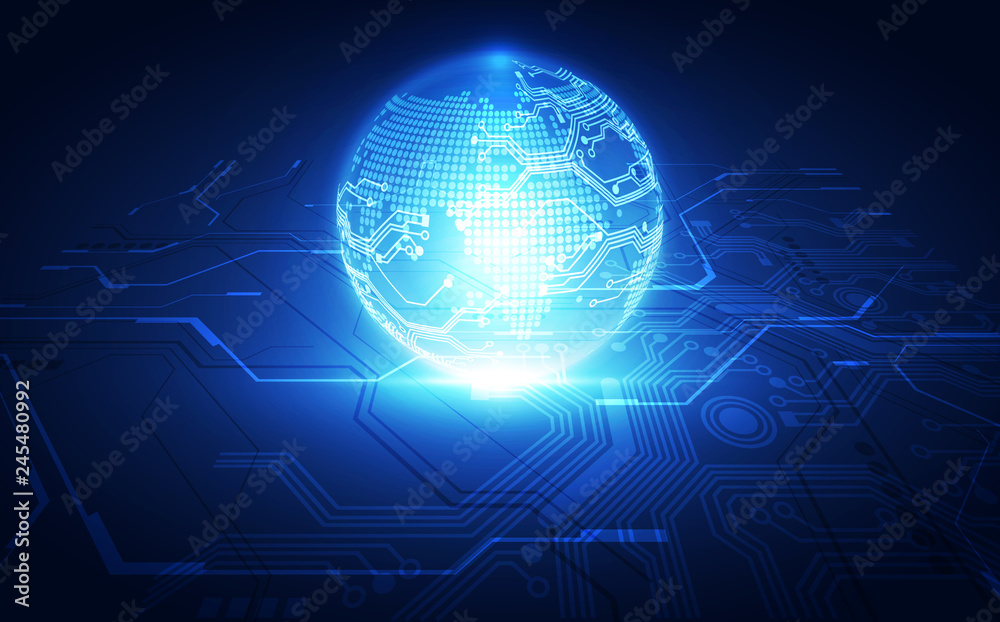 Fototapeta premium vector digital global technology concept, abstract background