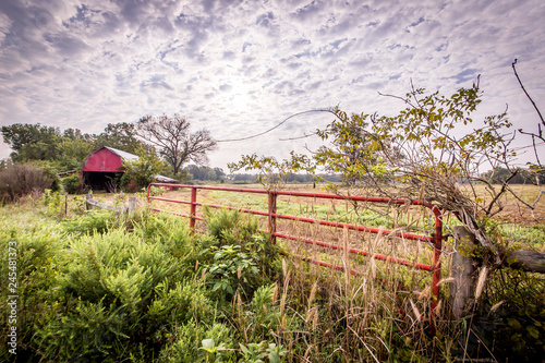 fenced in barn