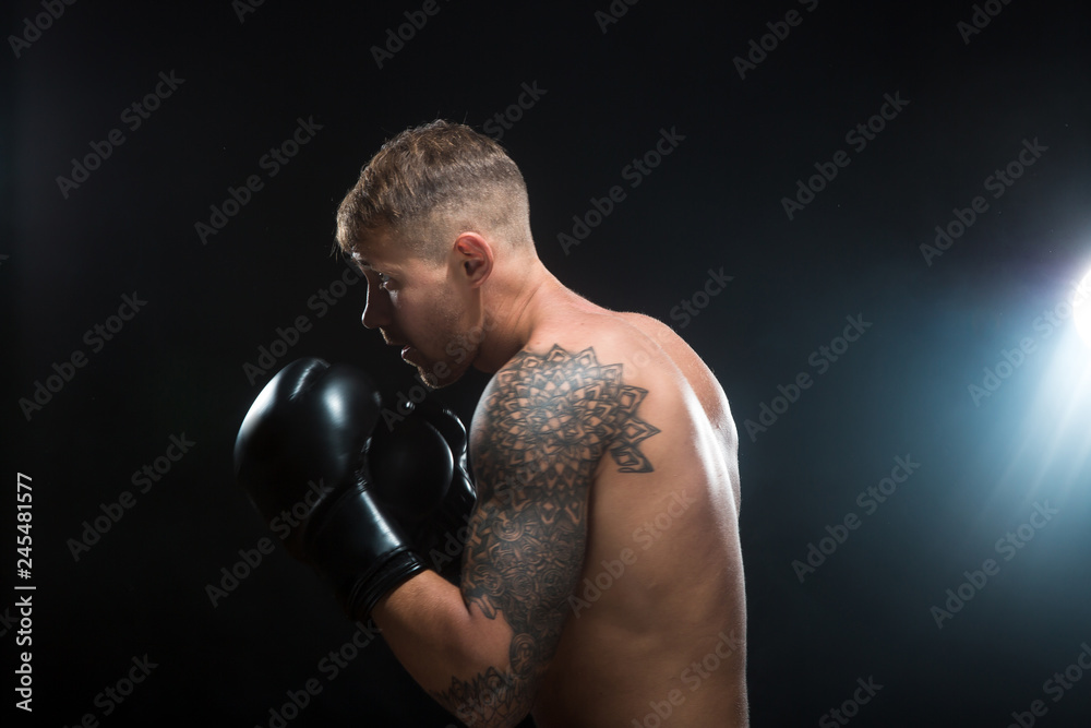 MMA Fighter Preparing Bandages For Training. MMA Fighter Preparing Bandages For Training.