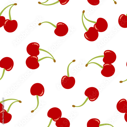 Seamless pattern with cherry	