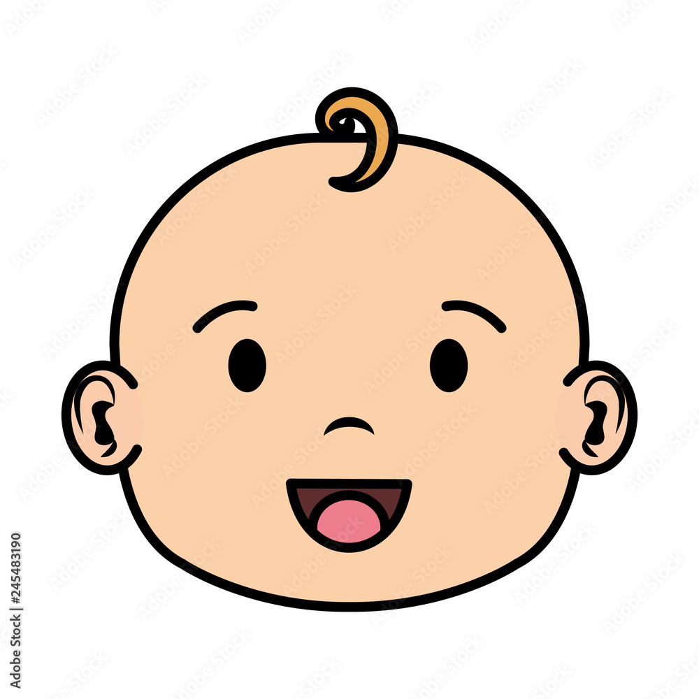 cute and little boy baby head character cute and little boy baby head character