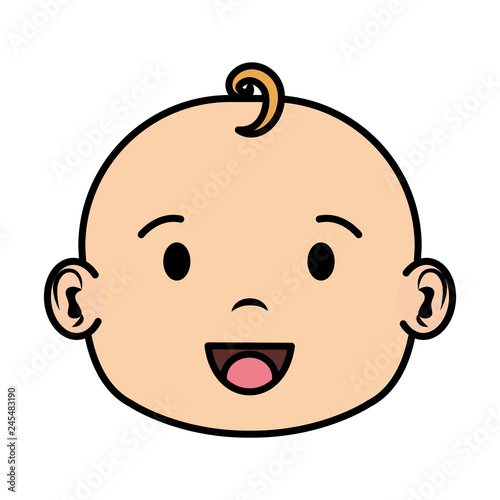cute and little boy baby head character