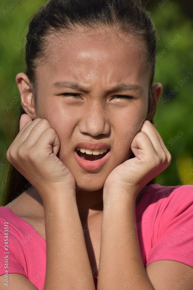 Youthful Girl And Fear