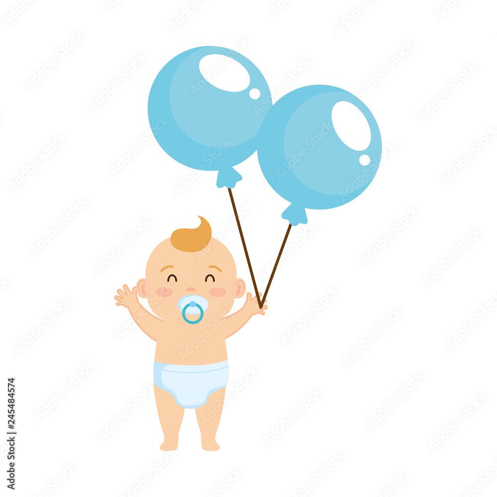 cute and little boy baby with balloons helium cute and little boy baby with balloons helium