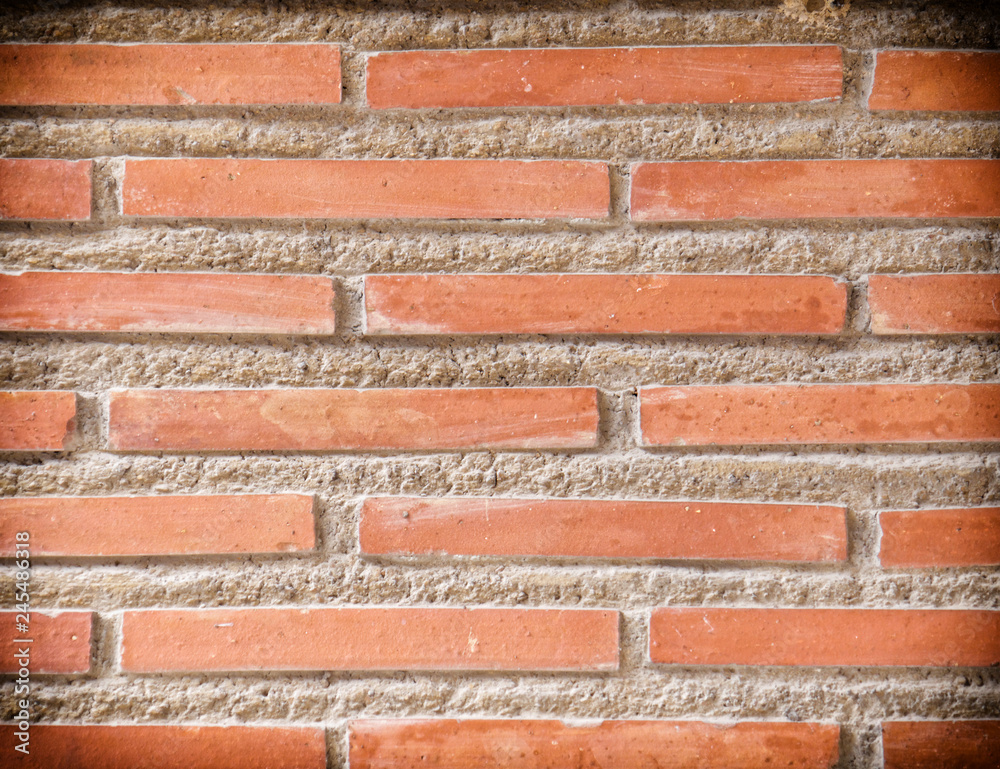 Fototapeta premium red brick wall detail with some lens vigenetting