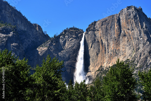 Beautiful waterfall in Yosemite National Park, California, USA