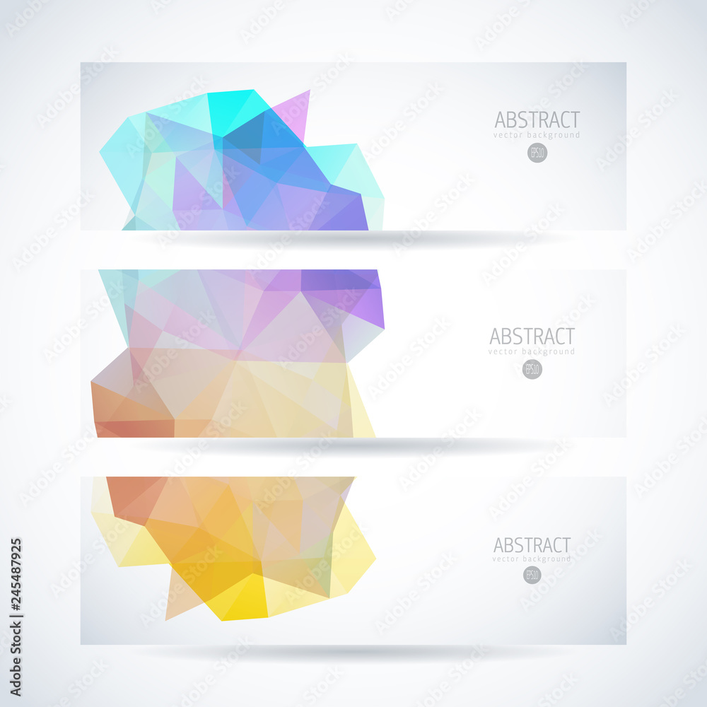 Vector banners set abstract triangle background Vector banners set abstract triangle background