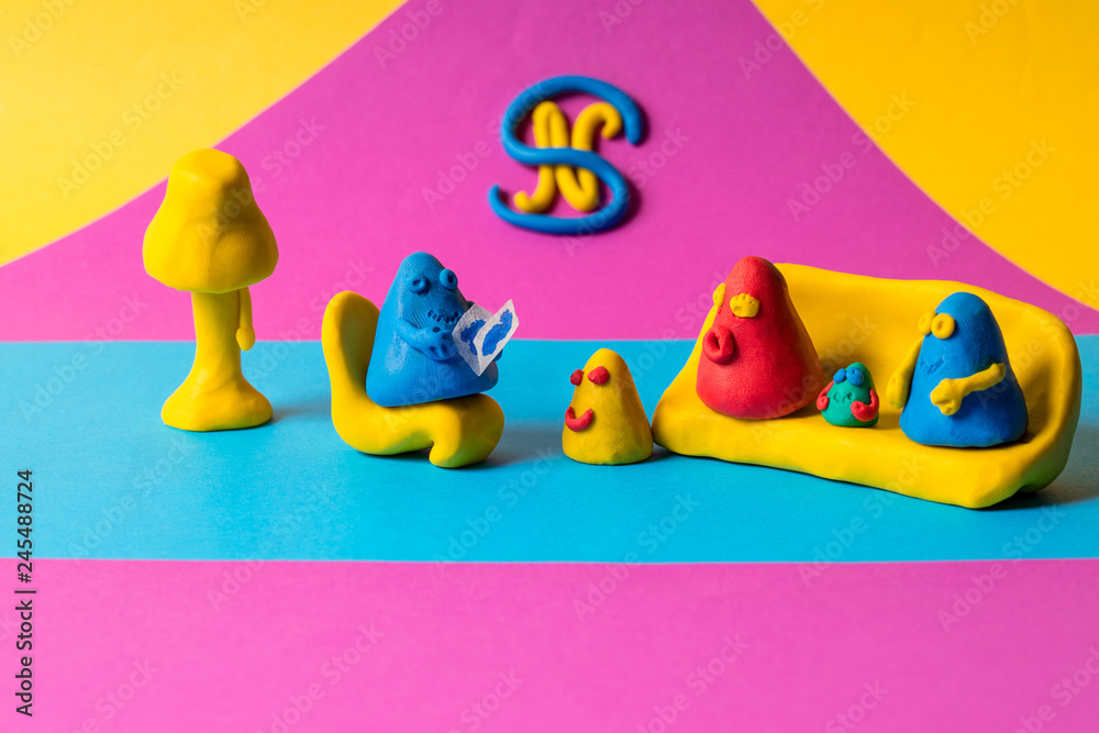 Obraz premium group therapy, plasticine figurines
