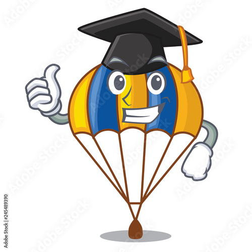 Graduation parachute isolated with in the cartoons