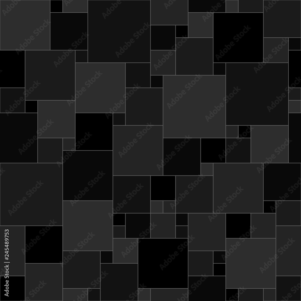 dark gray squares. vector seamless pattern. simple geometric shapes. textile paint. black repetitive background. fabric swatch. wrapping paper dark gray squares. vector seamless pattern. simple geometric shapes. textile paint. black repetitive background. fabric swatch. wrapping paper