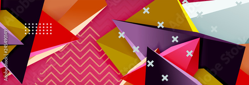 3d triangular shapes geometric background. Origami style pattern with triange shapes for decorative design. Poster design. Line design. Modern presentation template