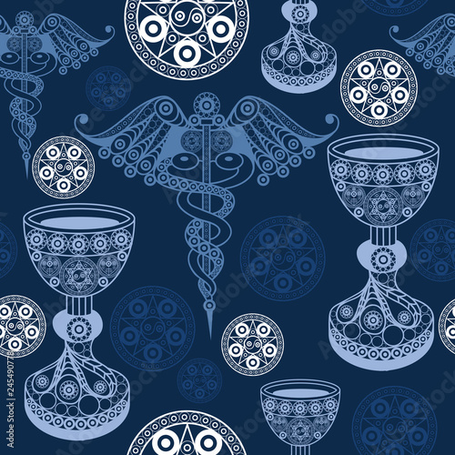 Seamless texture with Tarot cards 10