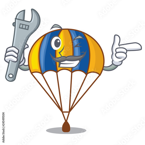 Mechanic parachute in shape of acartoon fuuny
