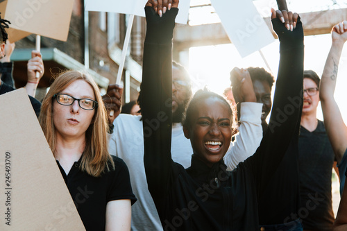 Protesters fighting for their rights