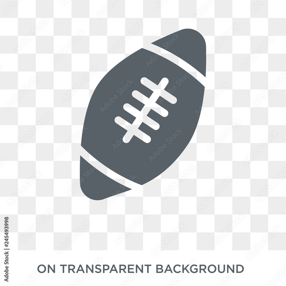 Rugby ball icon. Trendy flat vector Rugby ball icon on transparent background from United States of America collection. High quality filled Rugby ball symbol use for web and mobile Rugby ball icon. Trendy flat vector Rugby ball icon on transparent background from United States of America collection. High quality filled Rugby ball symbol use for web and mobile