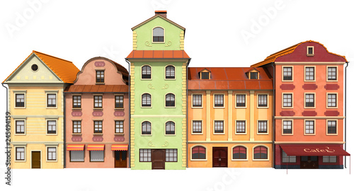 Fototapeta Naklejka Na Ścianę i Meble -  Stylized buildings to old European architecture