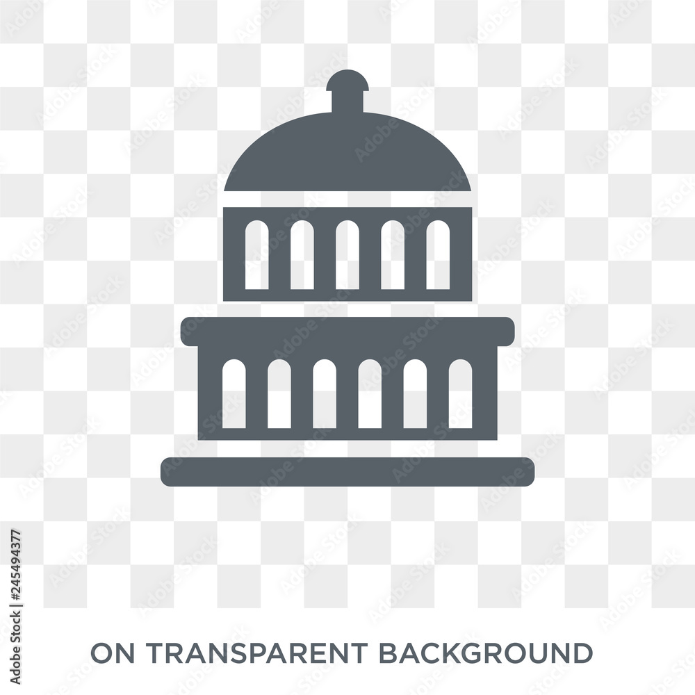 Capitol icon. Trendy flat vector Capitol icon on transparent background ...
