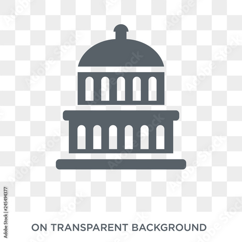 Capitol icon. Trendy flat vector Capitol icon on transparent background from United States of America collection. High quality filled Capitol symbol use for web and mobile
