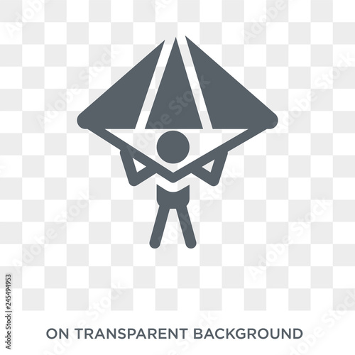 hang glider icon. hang glider design concept from  collection. Simple element vector illustration on transparent background.
